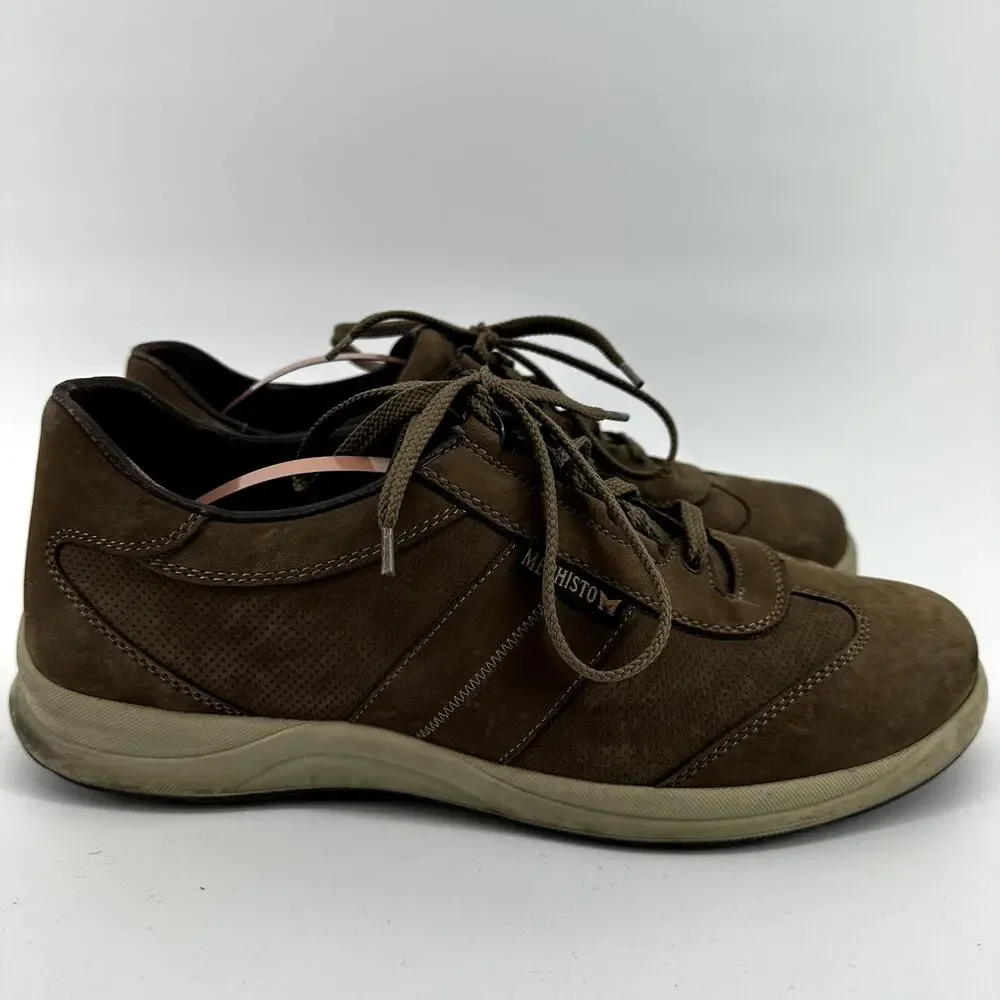 Mephisto Hike Perf Walking Shoes Outdoor Suede Lace Up Brown US 9